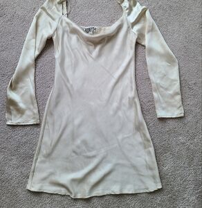 Cream Long Sleeve Dress